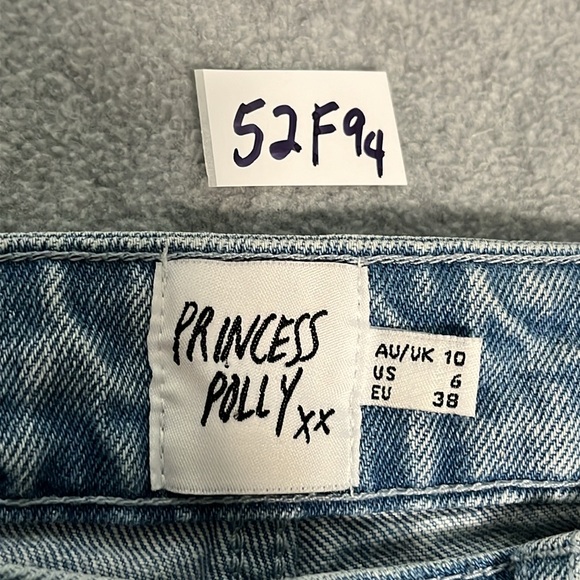 Princess Polly Distressed Wide Jeans Size 6 High Rise Baggy Grunge Skater Street - Picture 4 of 9